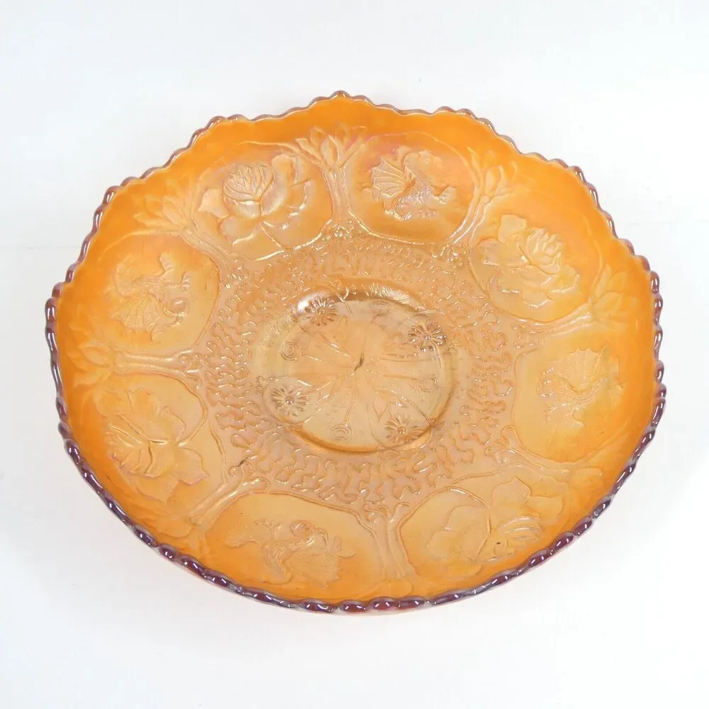 Fenton Dragon & Lotus Marigold Carnival Glass 8
